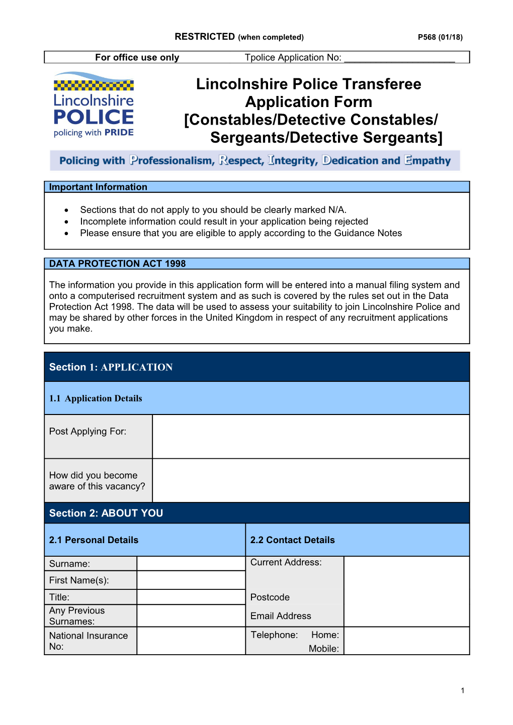 Constables/Detectiveconstables/ Sergeants/Detective Sergeants