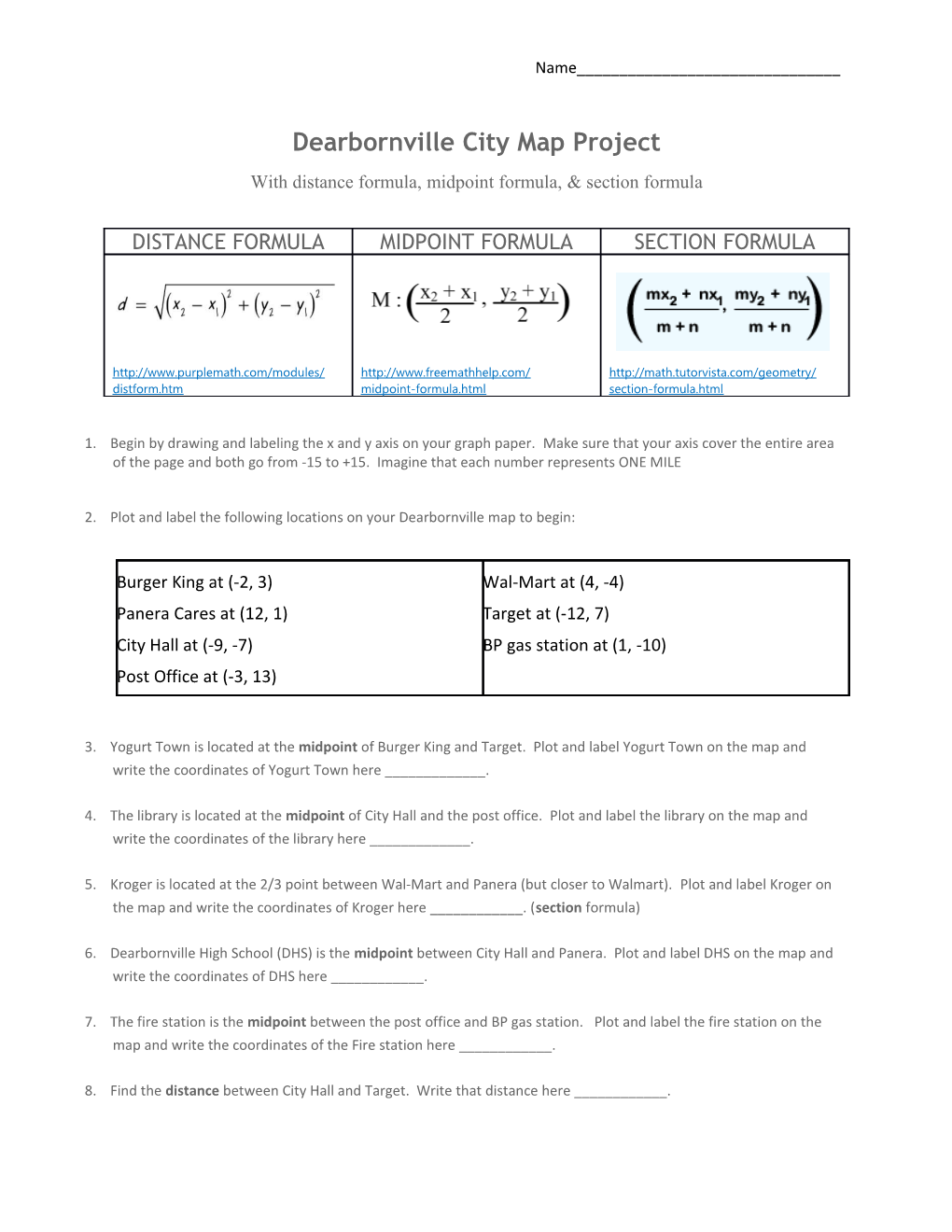 Dearbornville City Map Project