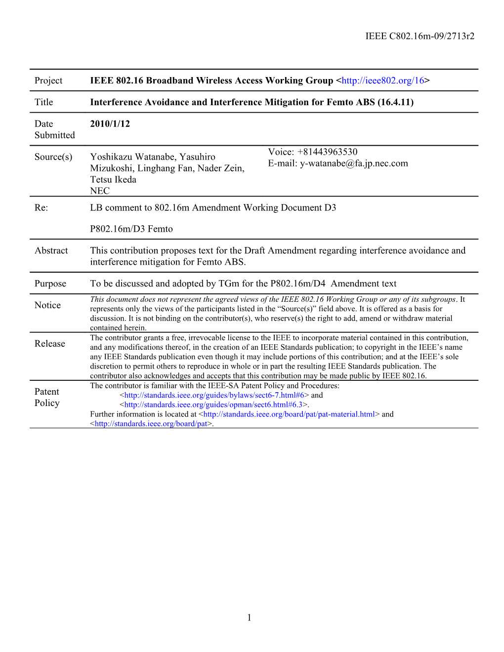 Interference Avoidance and Interference Mitigation for Femto ABS (16.4.11)