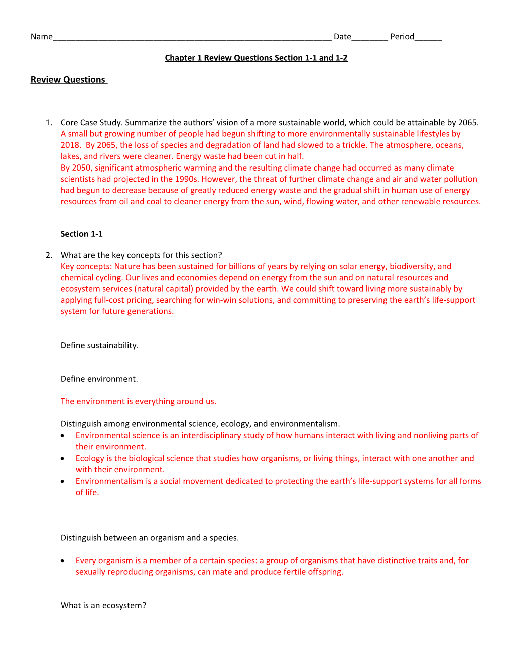 Chapter 1 Review Questionssection 1-1 and 1-2