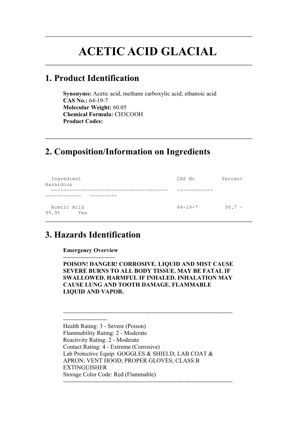 Acetic Acid Glacial