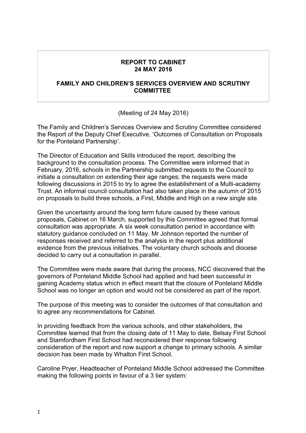 Family and Children S Services Overview and Scrutiny Committee