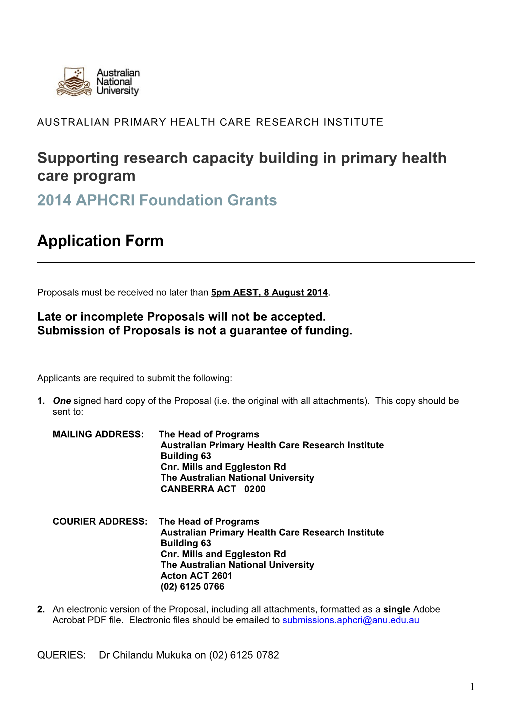Supporting Research Capacity Building in Primary Health Care Program