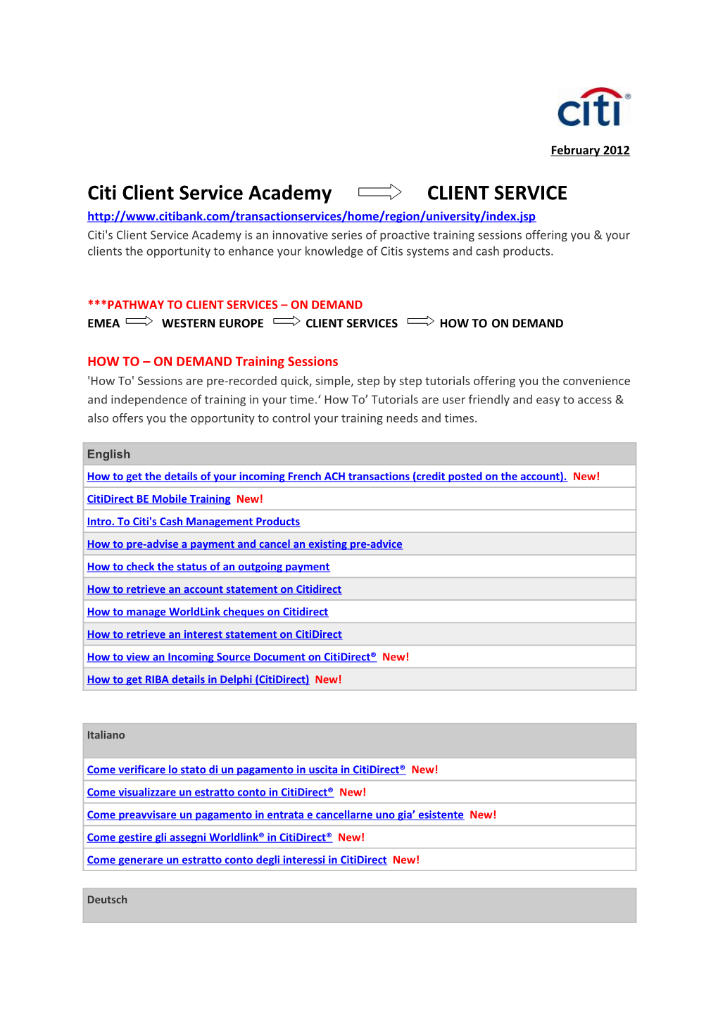 Pathway to Client Services on Demand