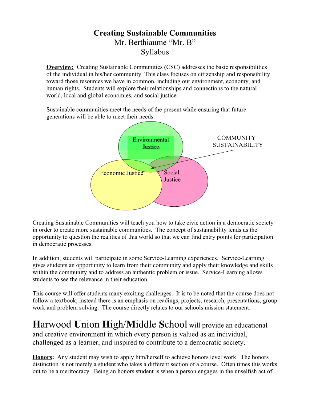 Creating Sustainable Communities