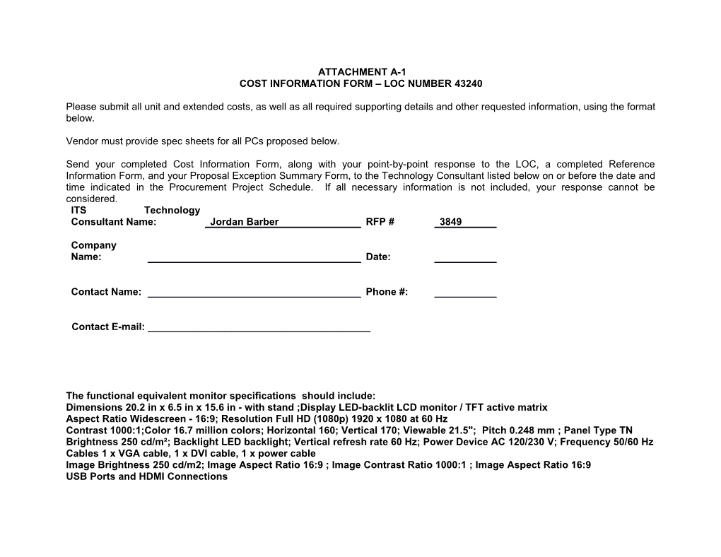 Cost Information Form Loc Number 43240