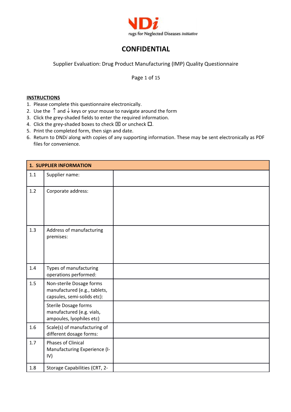 DP (IMP) Quality Questionnaire