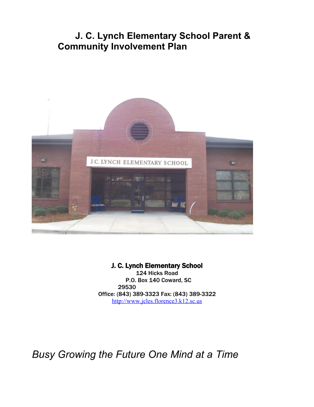 J. C. Lynch Elementary School Parent & Community Involvementplan