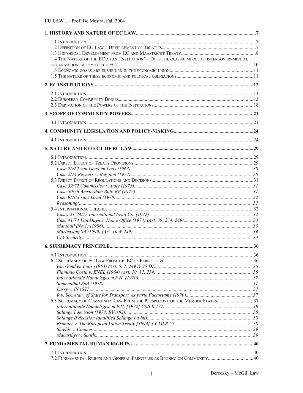 1. History and Nature of Ec Law