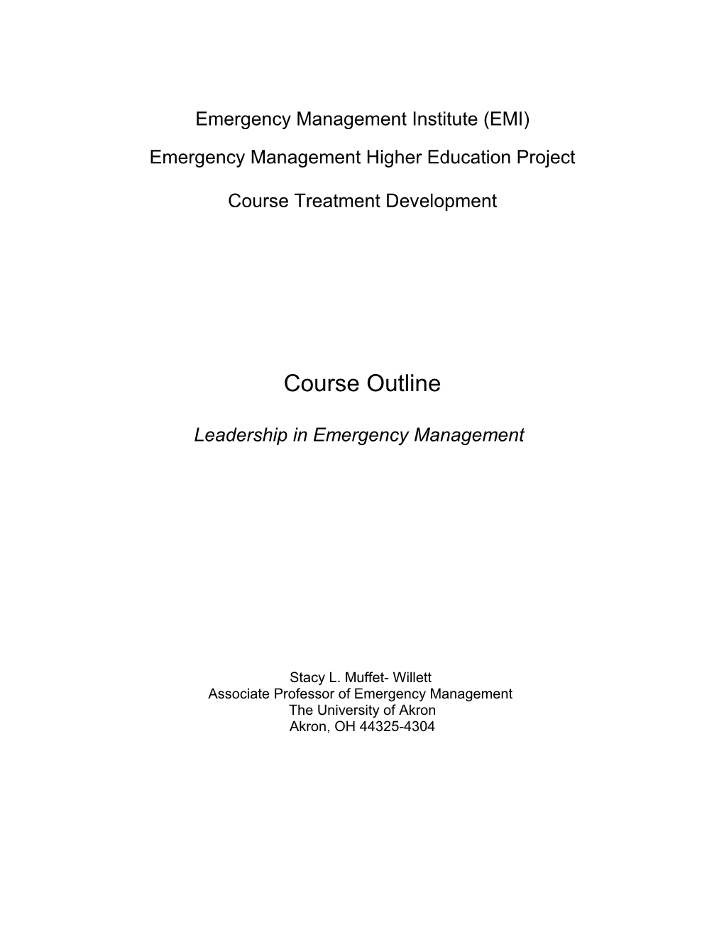 Emergency Management Institute (EMI)