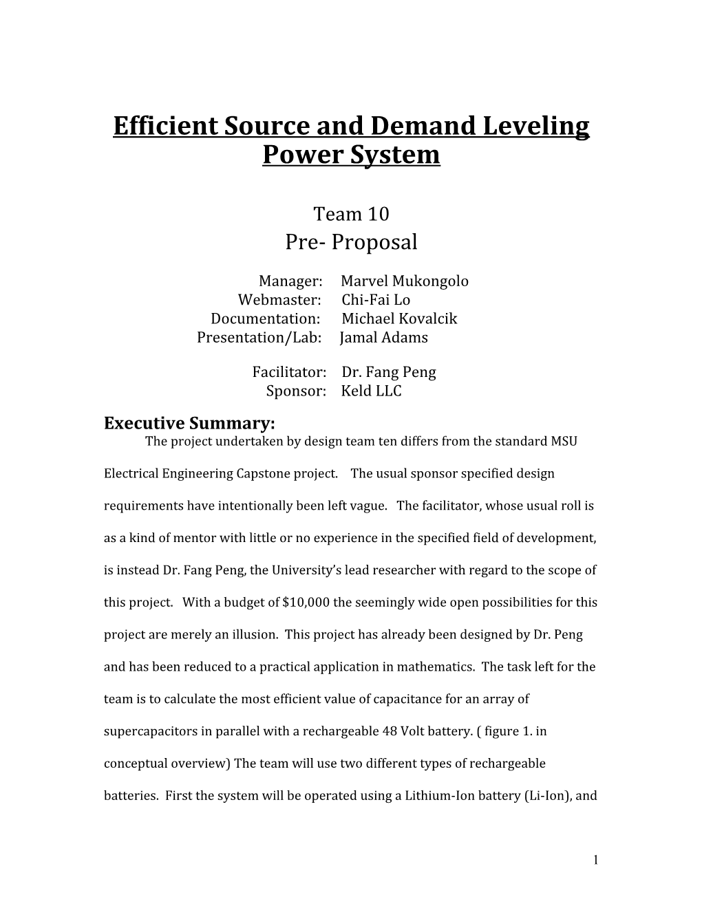 Efficient Source and Demand Leveling Power System