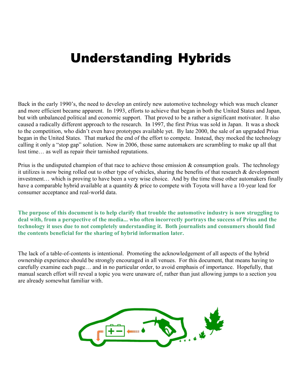 Prius: Understanding Hybrids