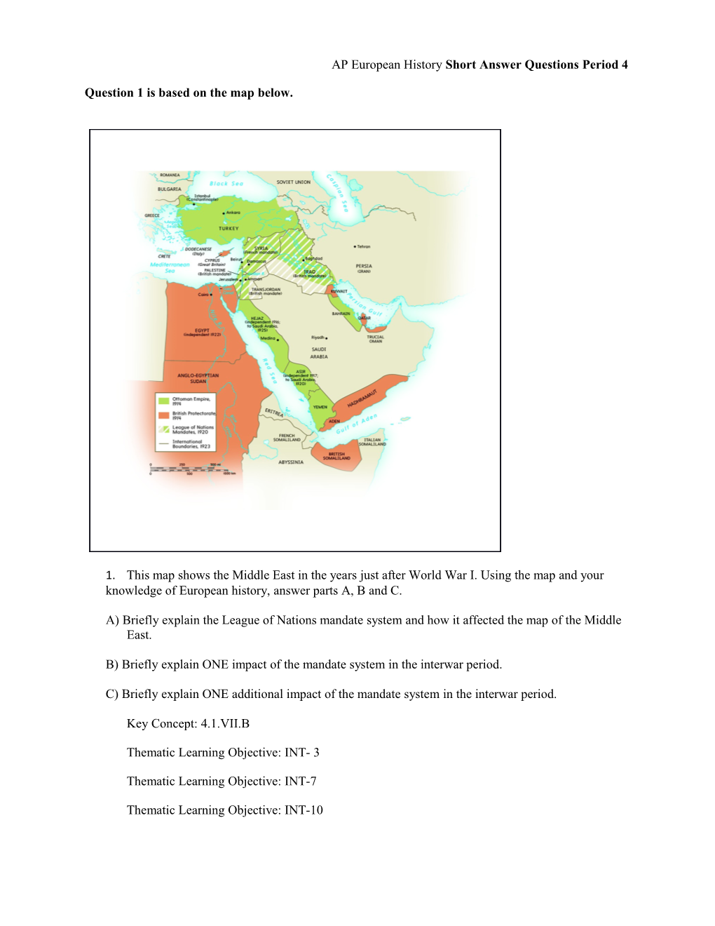 AP European History Short Answer Questionsperiod 4