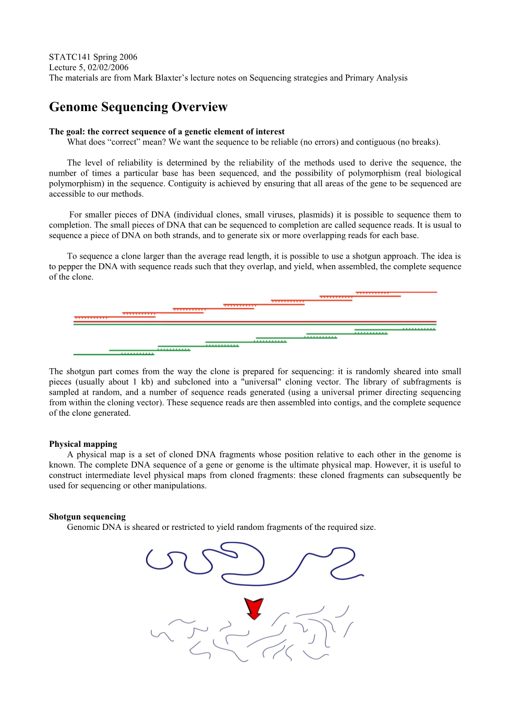 The Goal: the Correct Sequence of a Genetic Element of Interest