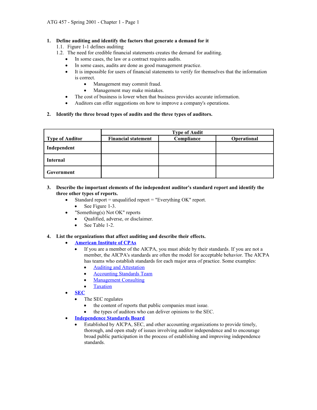 ATG 457 - Spring 2001 - Chapter 1 - Page 1