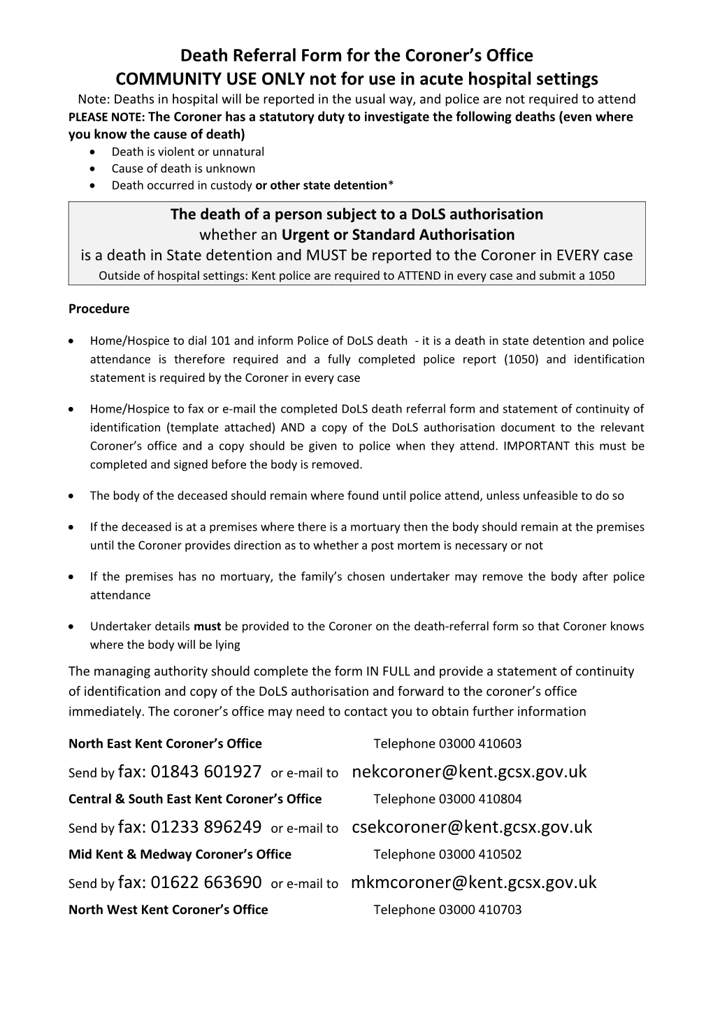 Instructions on Completing Death Certificates Involving the Coroner S Office