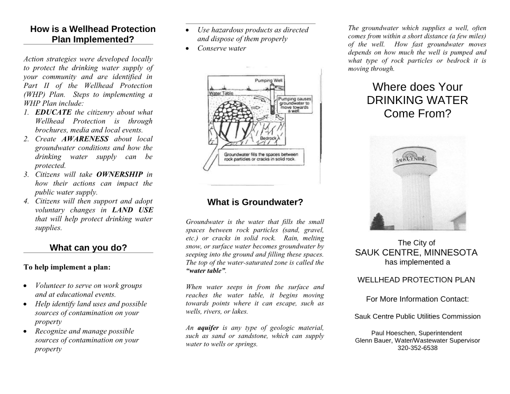How Is a Wellhead Protection Plan Implemented