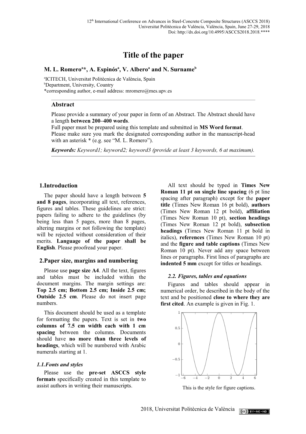 Romero, M.L., Espinós, A.,Albero, V. and Smith, J. (Authors of the Paper)