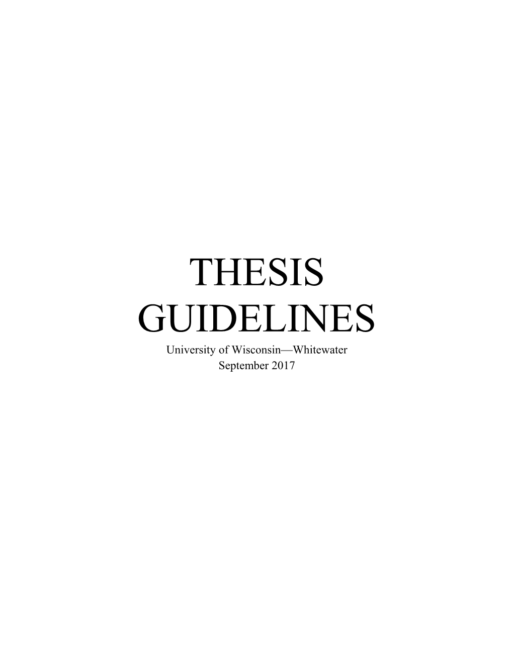 Thesis Guidelines