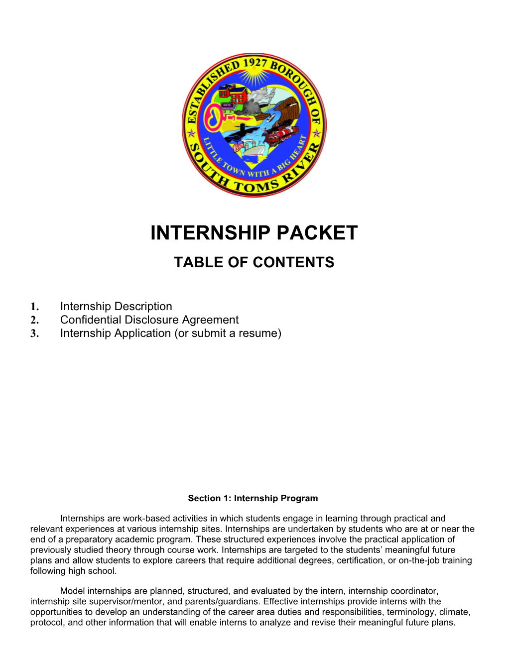 Internship Packet