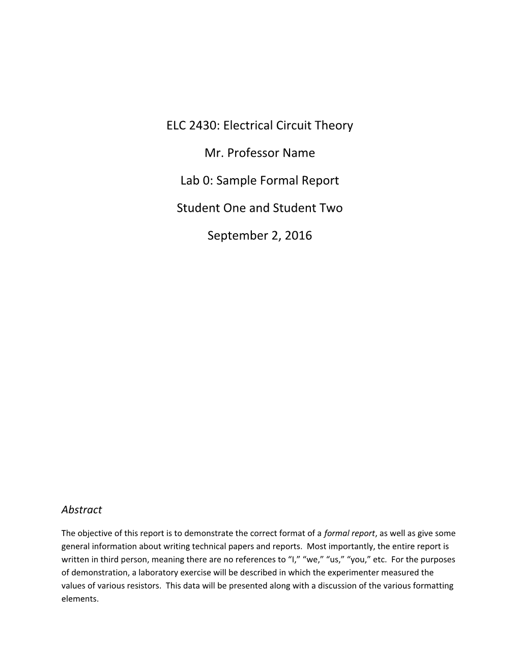 ELC 2430: Electrical Circuit Theory