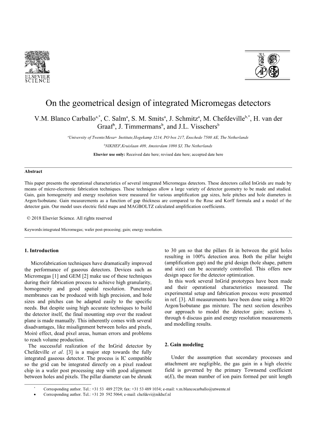 Submitted to Elsevier Science