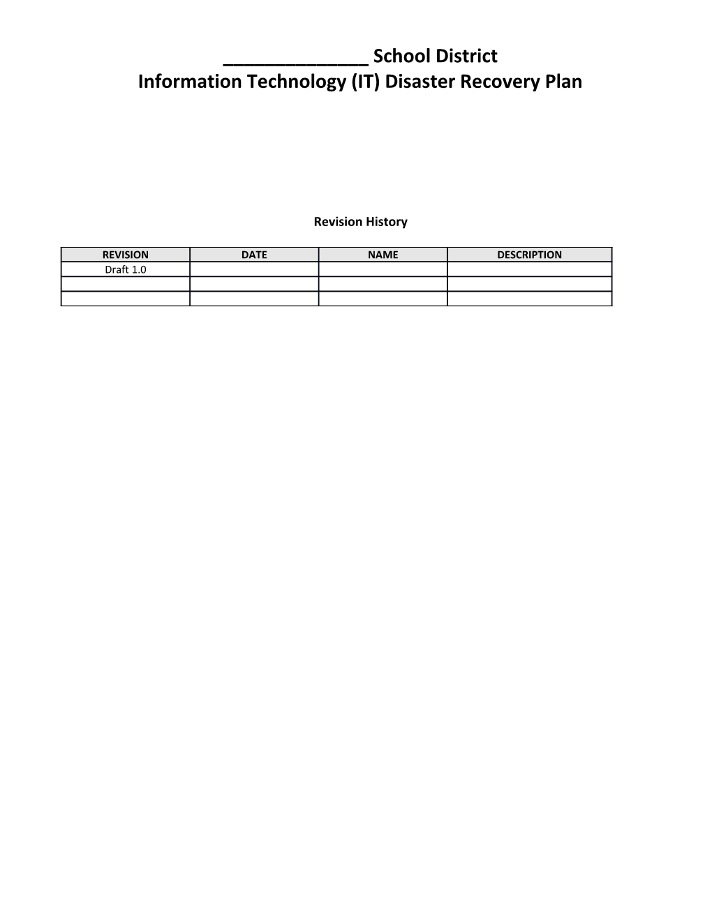 IT Disaster Recovery Template by Searchdisasterrecovery