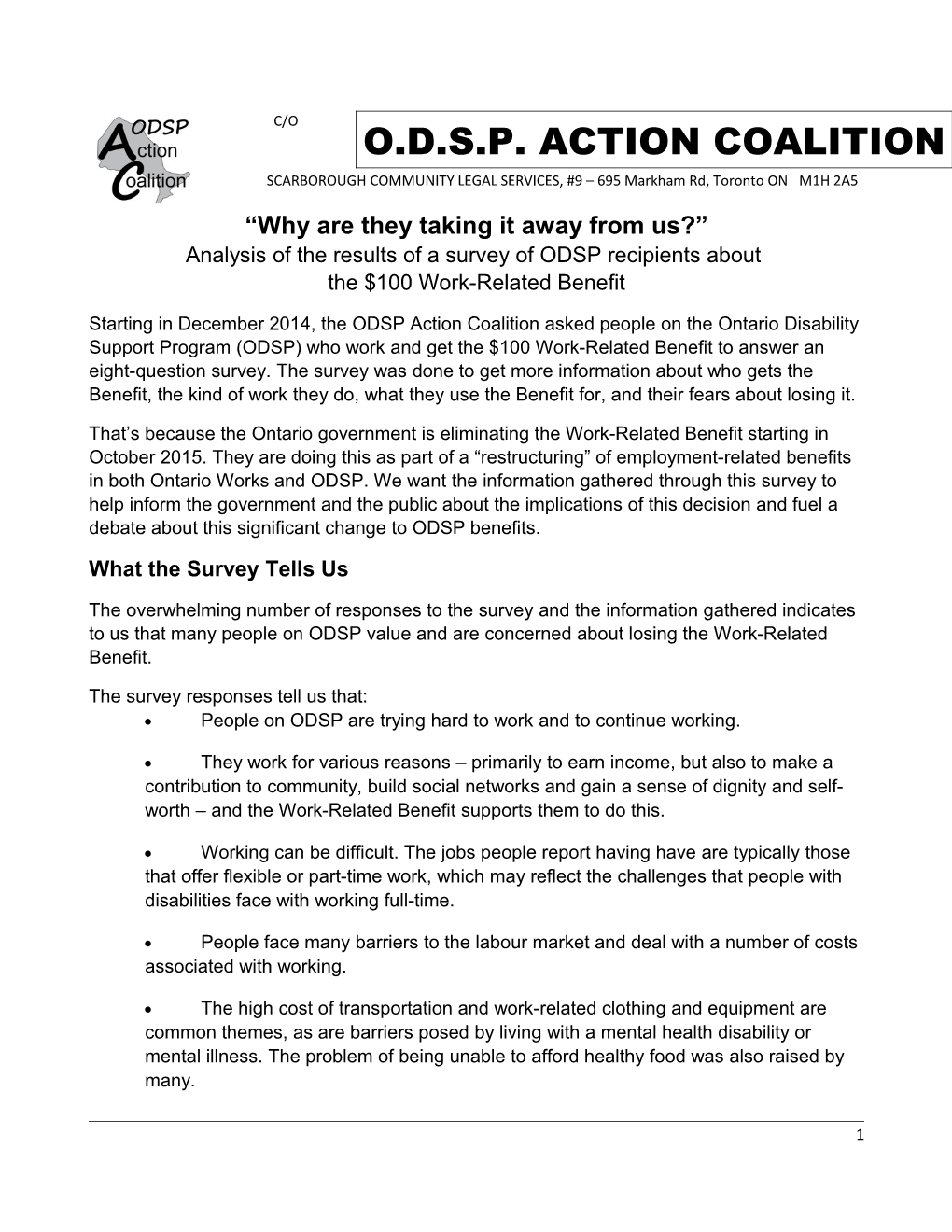 O.D.S.P. Action Coalition