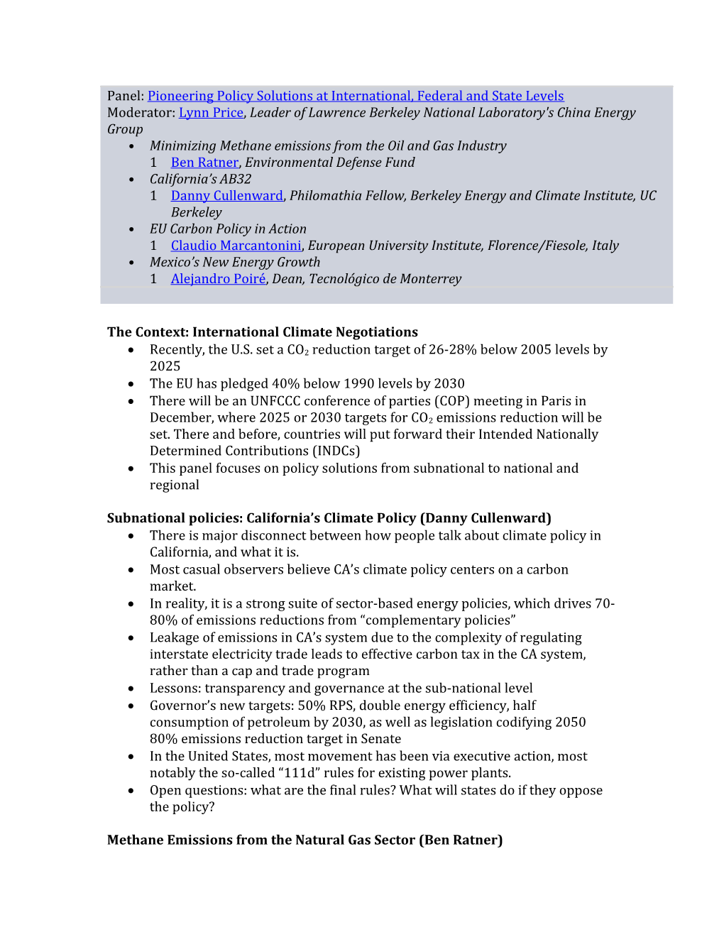 The Context: International Climate Negotiations