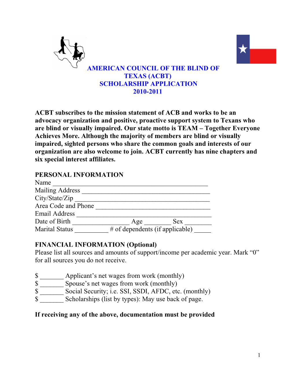 American Council of the Blind of Texas (Acbt)