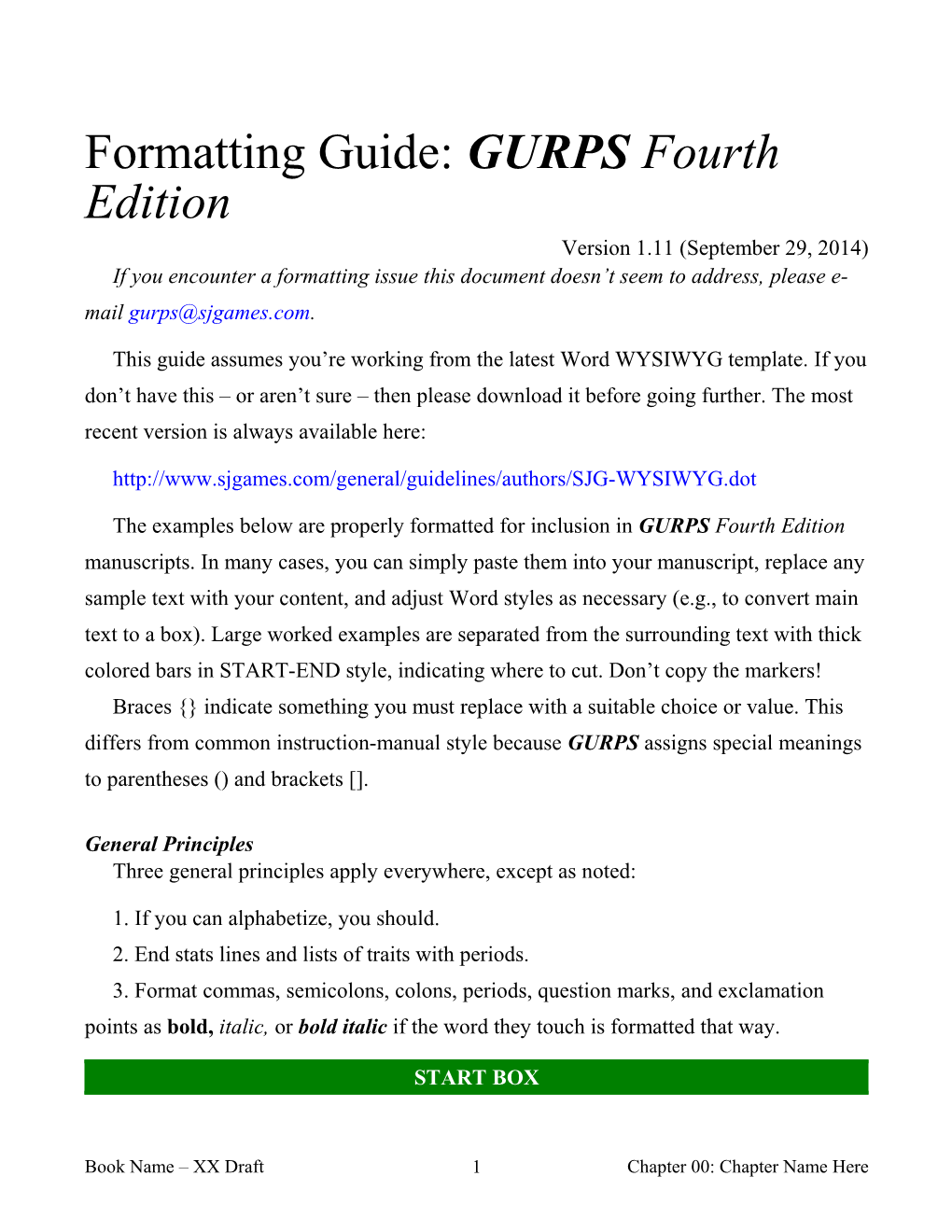 Formatting Guide: GURPS Fourth Edition