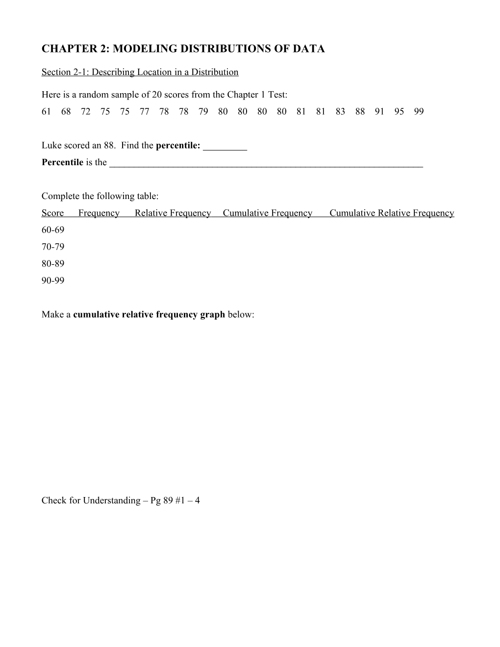 Chapter 2: Modeling Distributions of Data