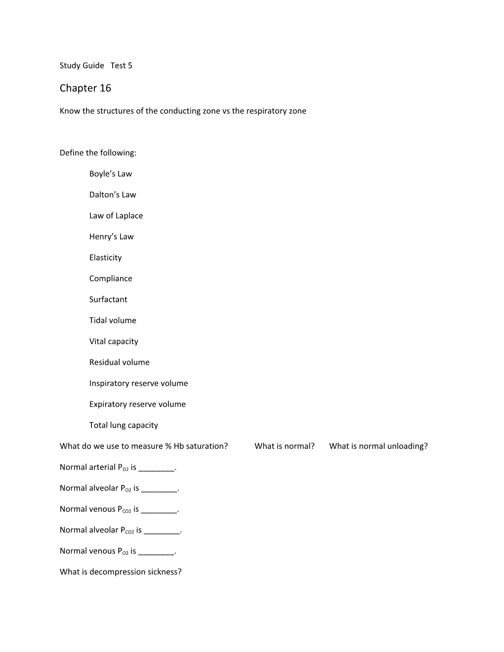 Know the Structures of the Conducting Zone Vs the Respiratory Zone