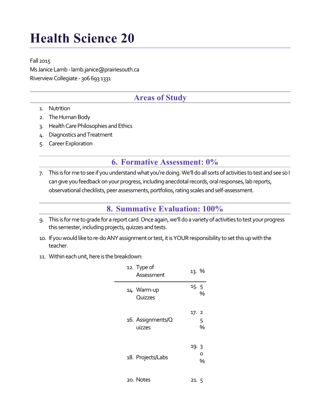 Health Science 20