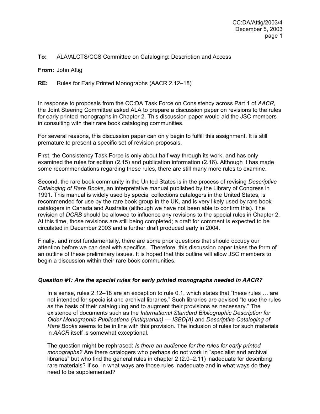 Rules for Early Printed Monographs (AACR 2.12-2.18)