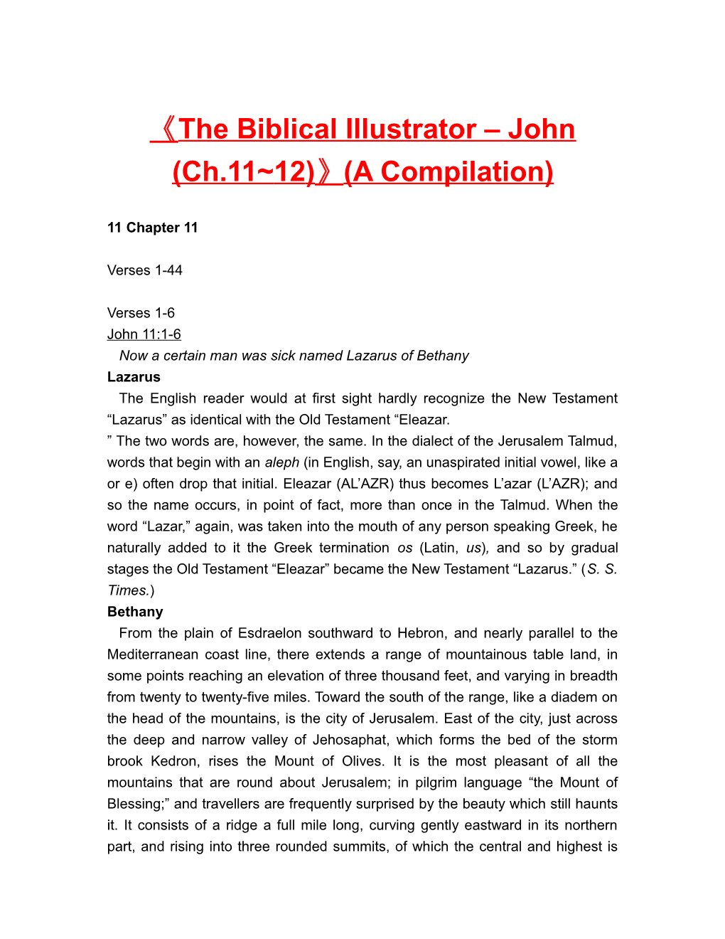 The Biblical Illustrator John (Ch.11 12) (A Compilation)