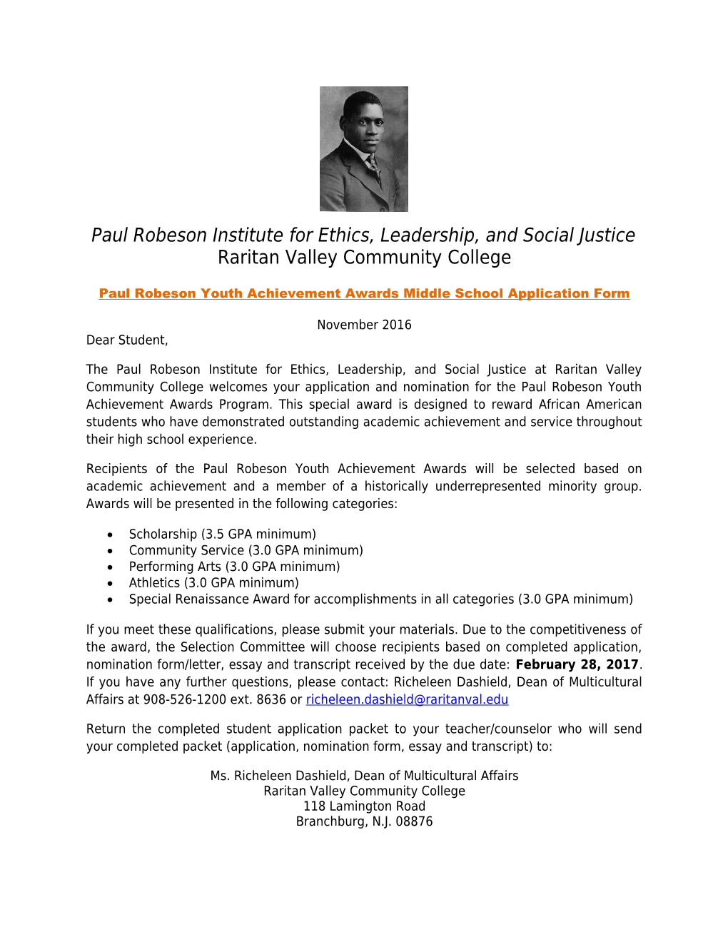 Paul Robeson Institute for Ethics, Leadership, and Social Justice