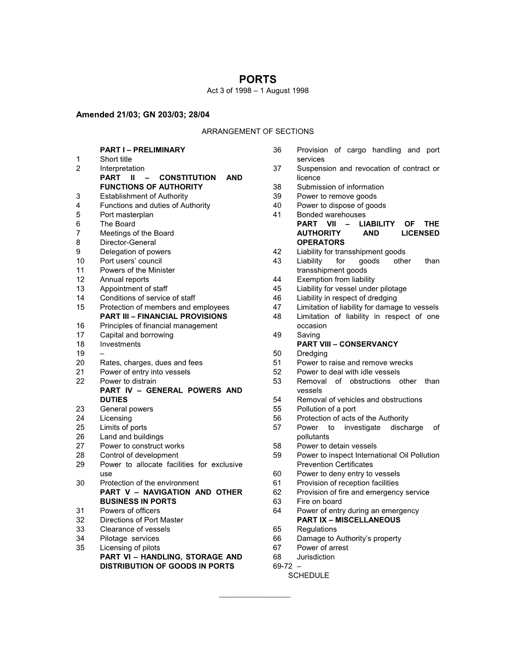 Part Ii Constitution and Functions of Authority