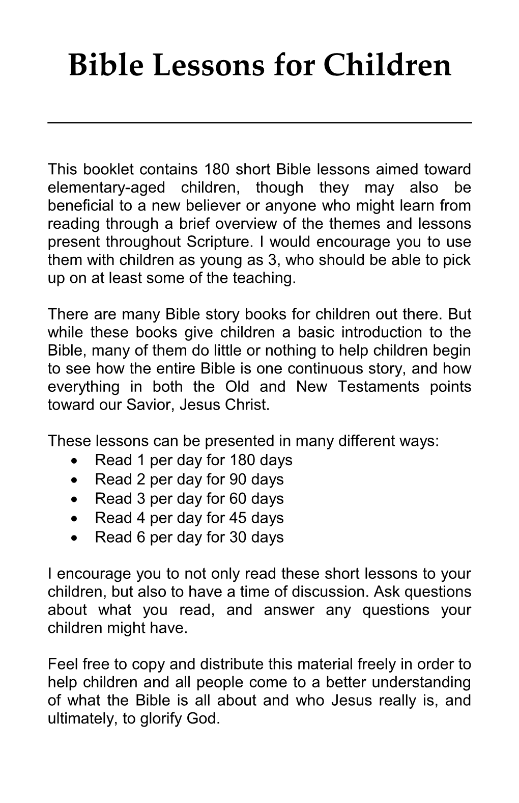 Bible Lessons for Children