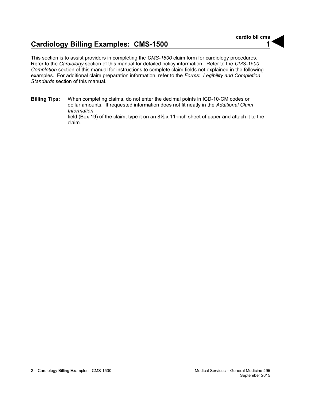 Cardiology Billing Example: CMS-1500 (Cardio Bil Cms)