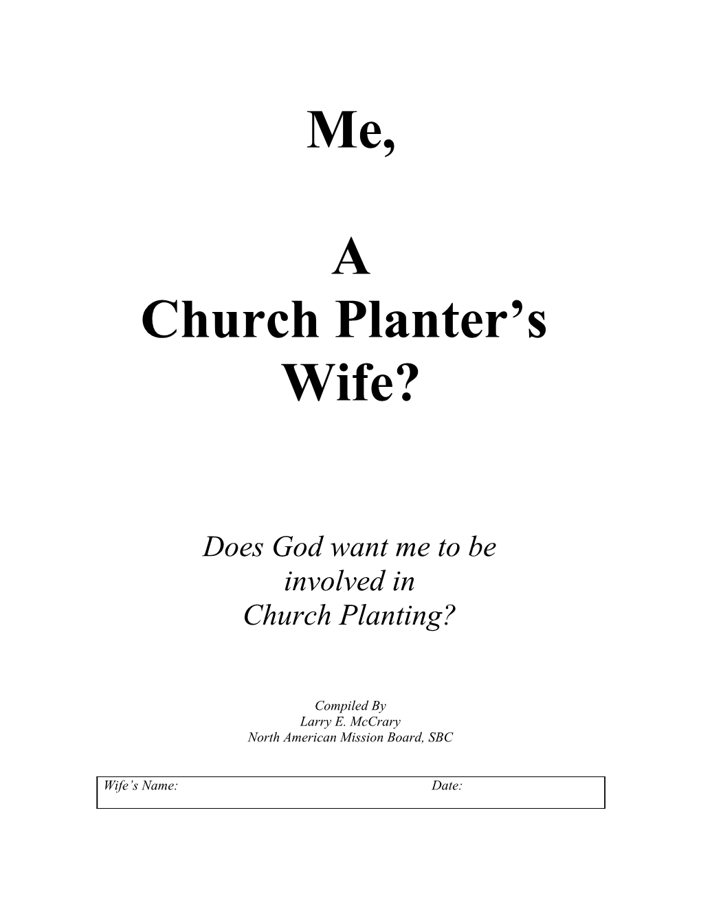 My Church Planter Assessment Profile