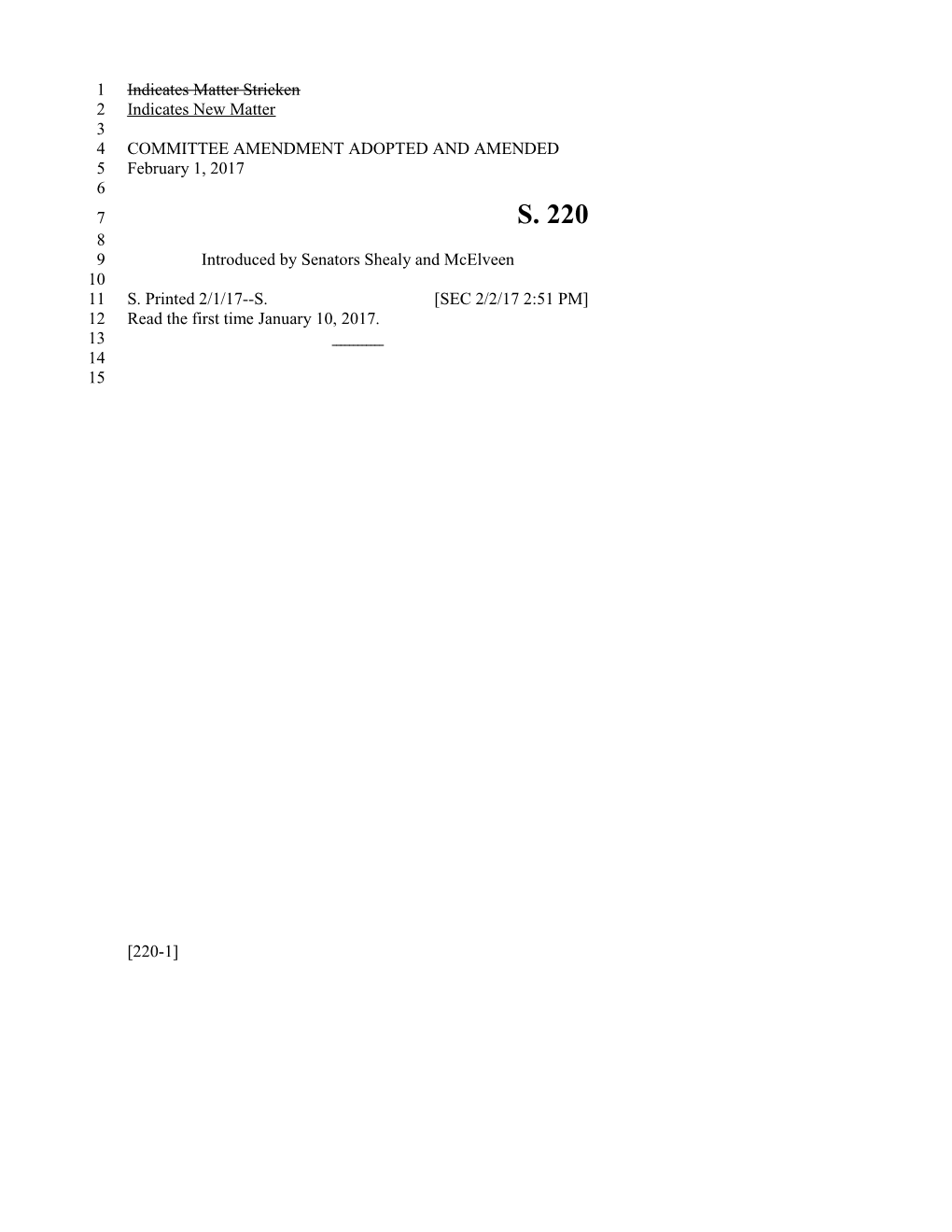 2017-2018 Bill 220 Text of Previous Version (Feb. 2, 2017) - South Carolina Legislature Online