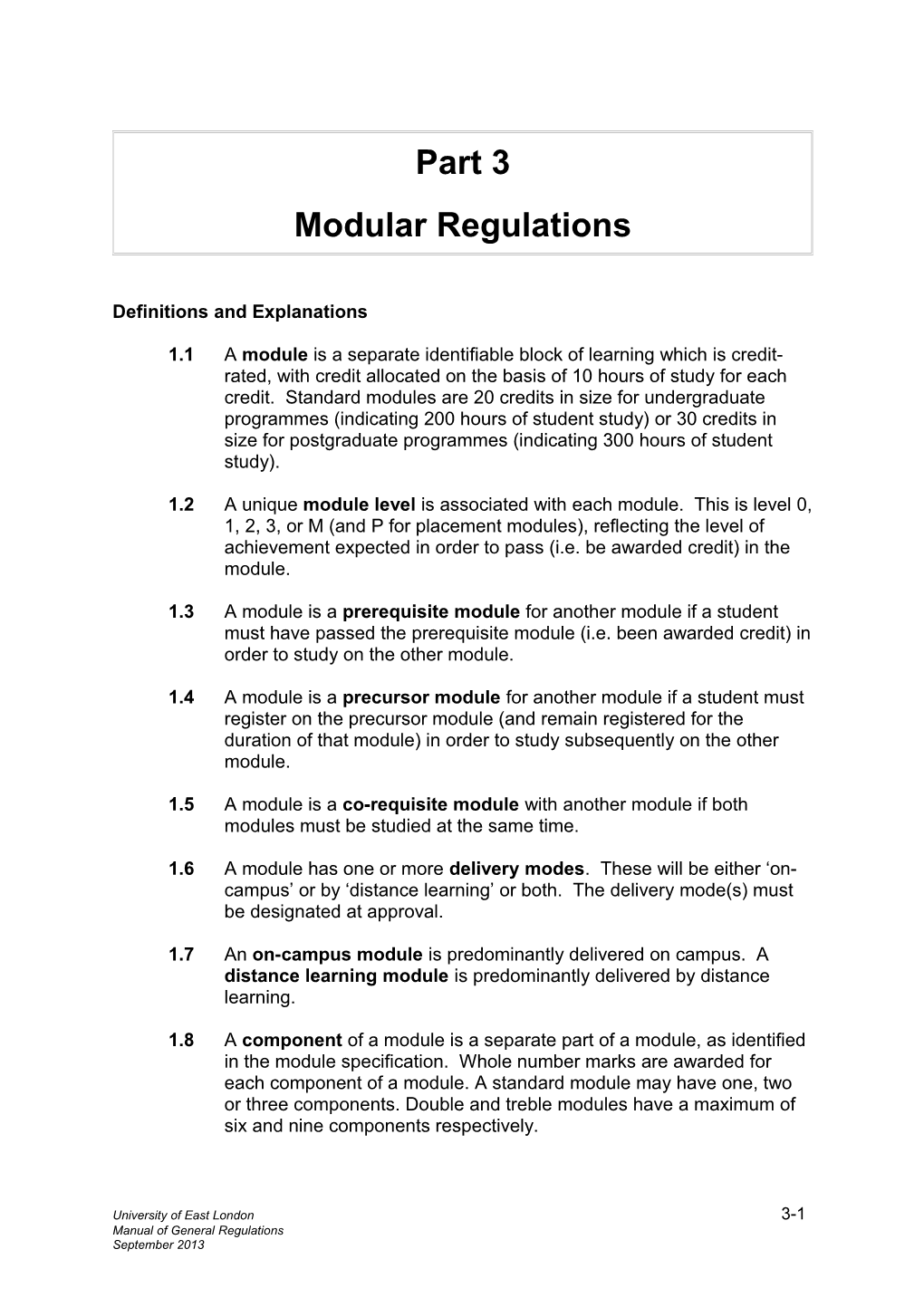Modular Regulations