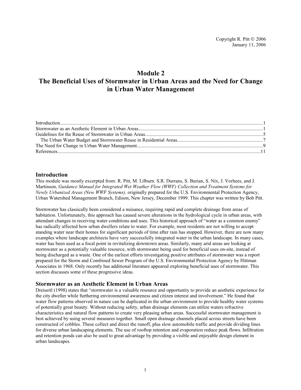 Stormwater Quality Management