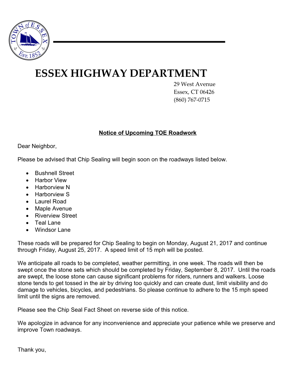 Essex Highway Department