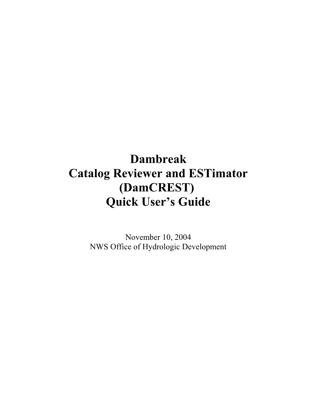 Catalog Reviewerand Estimator (Damcrest)