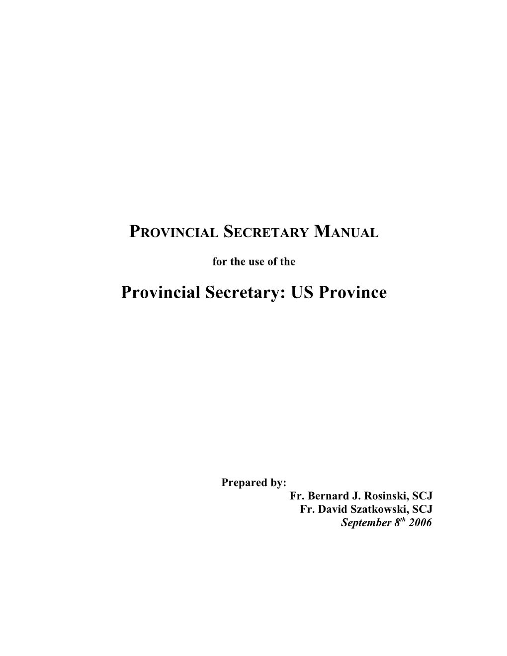 Provincial Secretary Manual