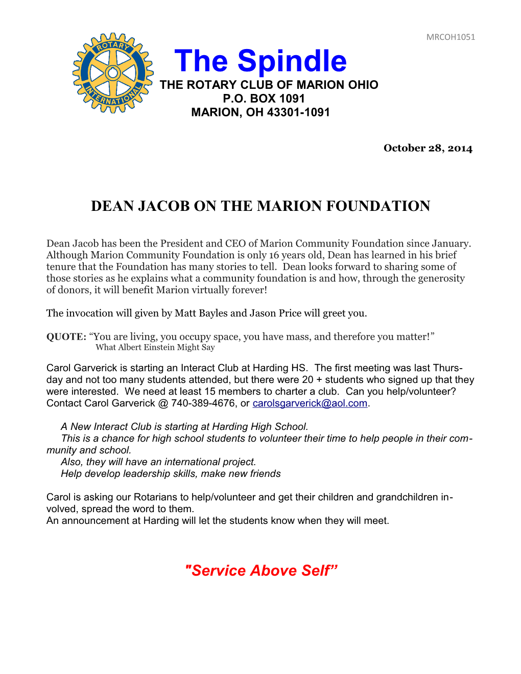 Dean Jacob on the Marion Foundation