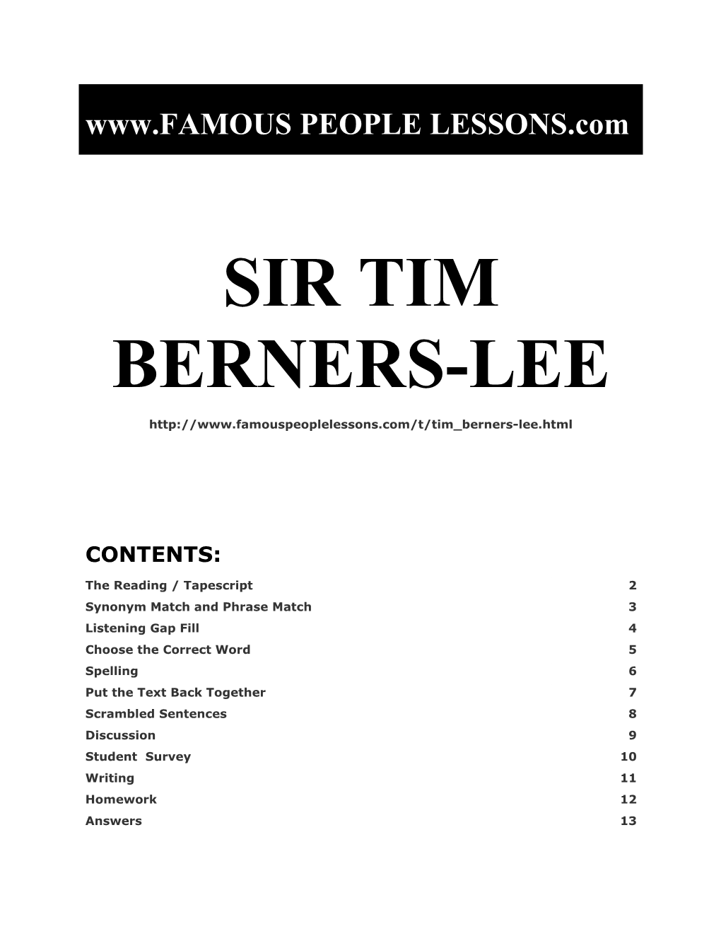 Famous People Lessons - Tim Berners-Lee