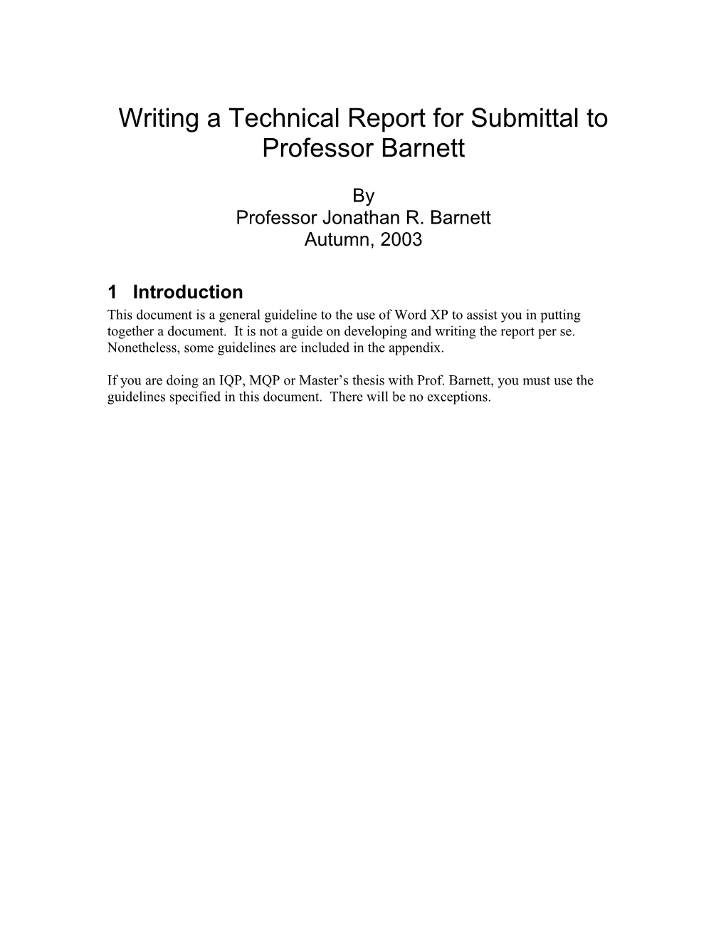 Writing a Technical Report